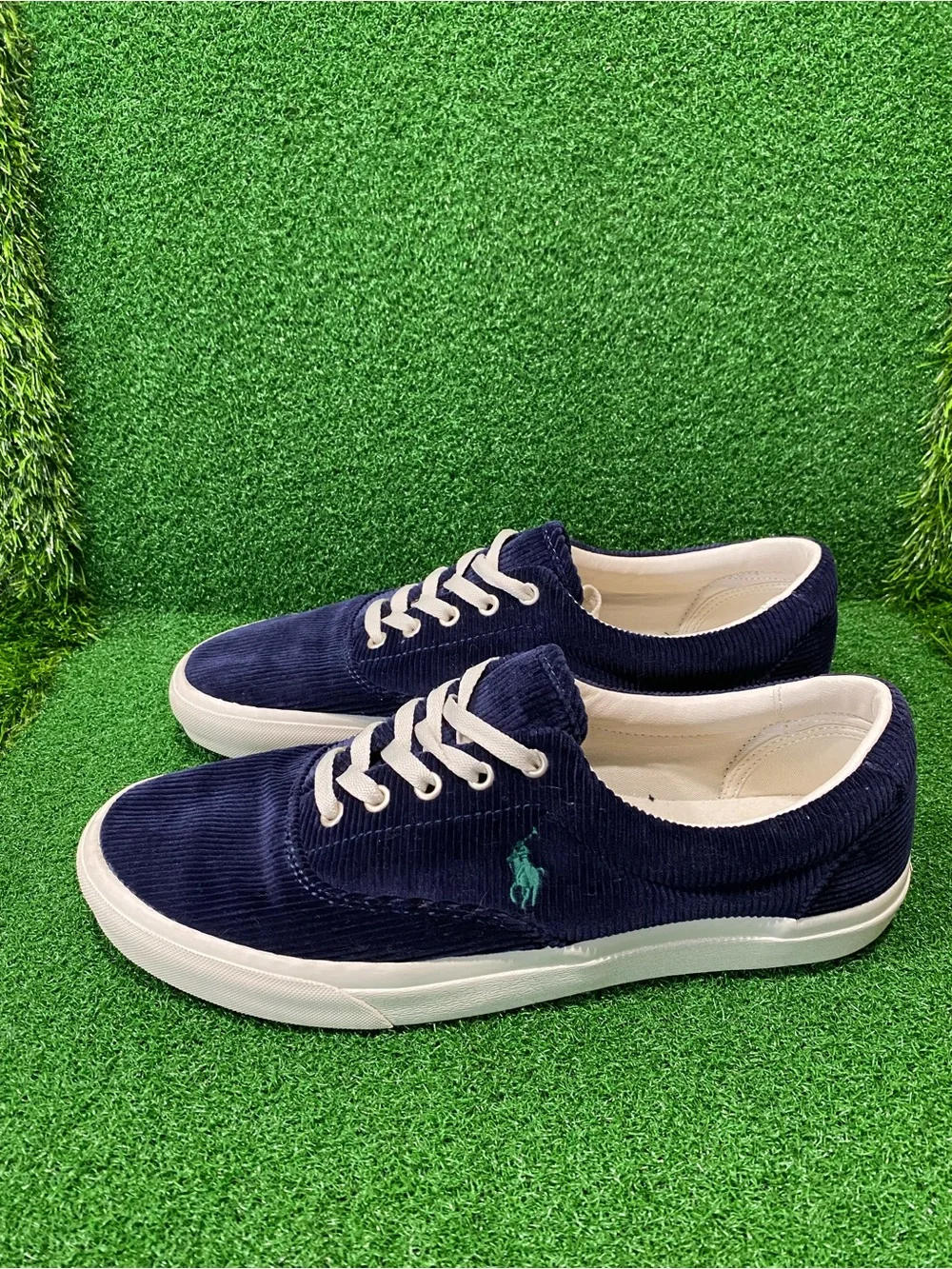 Polo Ralph Lauren Keaton Corduroy Sneakers In Hunter Navy Pony Sz 12 Mens